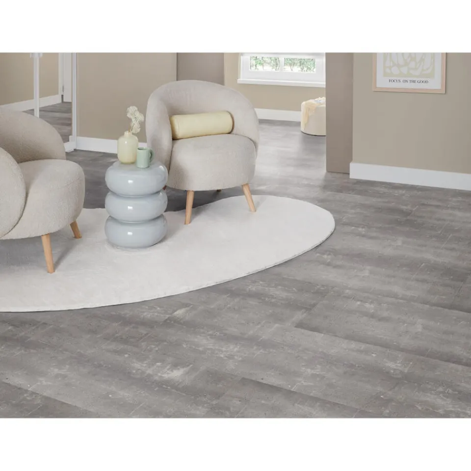 Kwantum Tegellook Pvc Vloeren|Plak Pvc-Vloeren|Plak PVC Riverton Grijs Tegel XL Plank