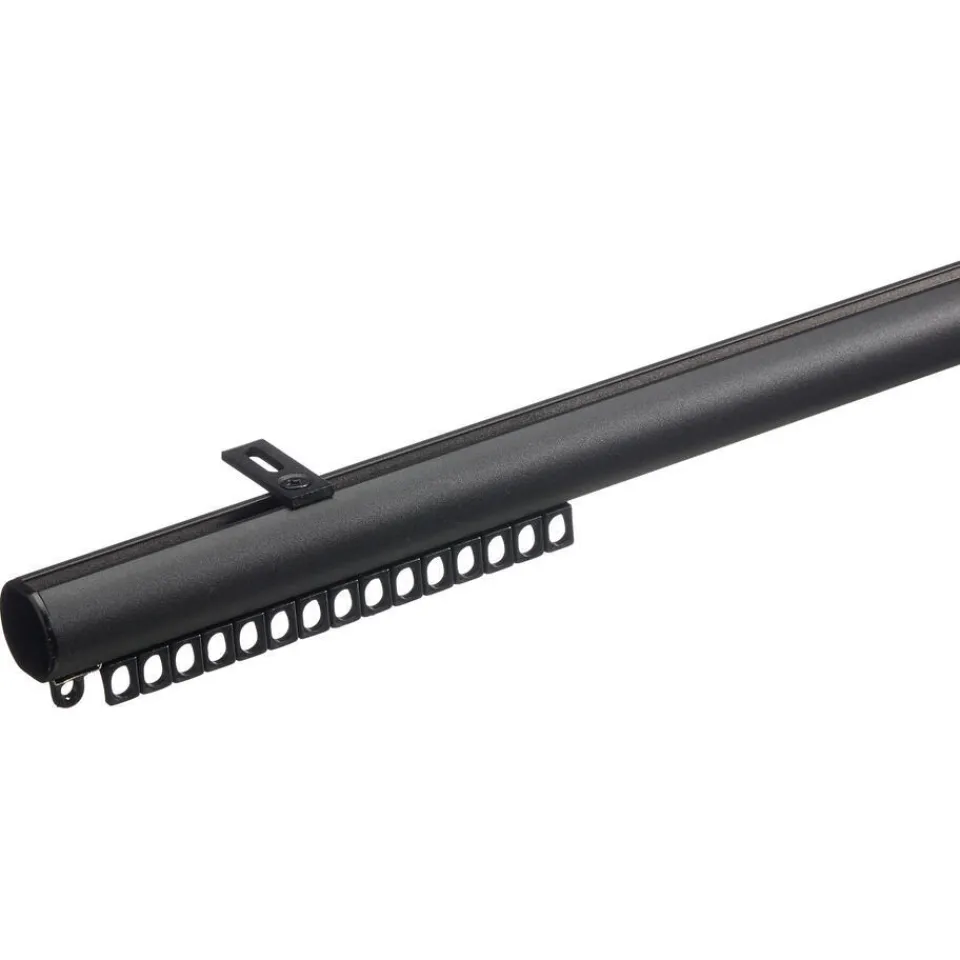 Kwantum Gordijnrails|Railroedeset 150 Cm Zwart Metaal - Ø28mm