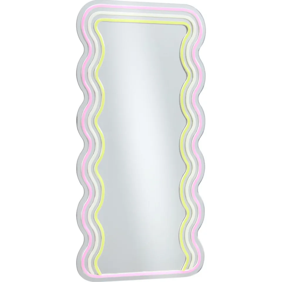Kwantum Spiegels|Wandlampen|Spiegel Met Verlichting - Wave - Neon - - 70x35 Cm
