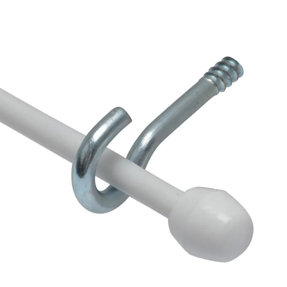 Kwantum Gordijnroedes|Spiraal/Knop/Haak Wit 250 Cm