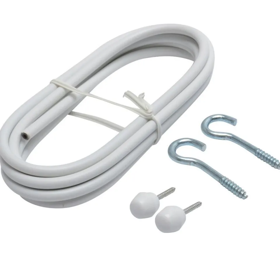 Kwantum Gordijnroedes|Spiraal/Knop/Haak Wit 250 Cm