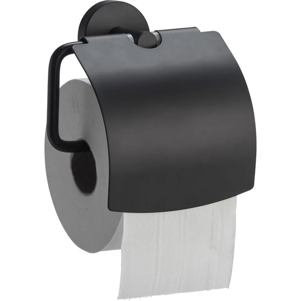 Kwantum Badkameraccessoires|Toiletrolhouder Metaal Zwart 14,5x7x14,5 Cm