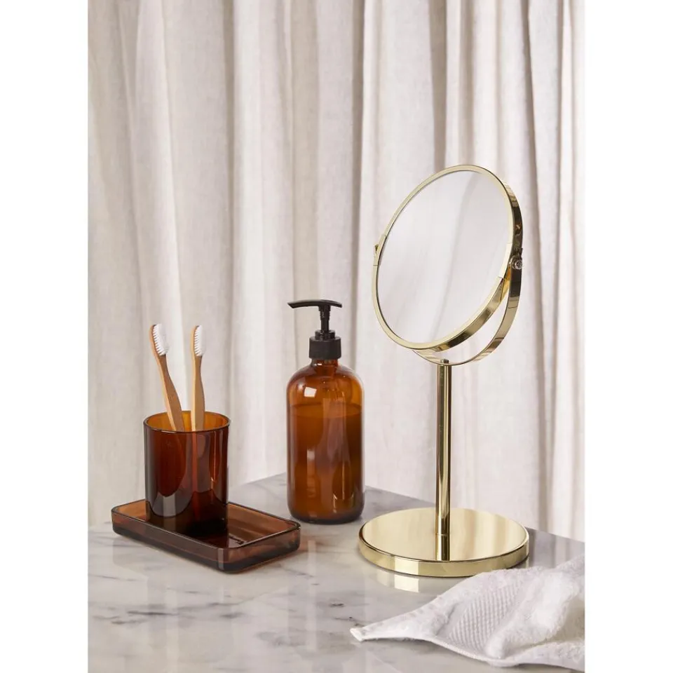 Kwantum Badkameraccessoires|Tray Apothekersglas Bruin