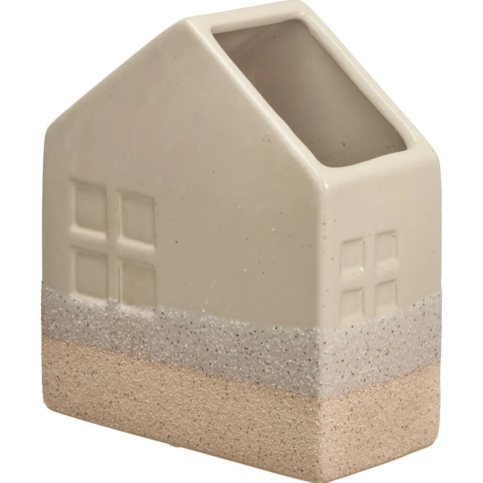 Kwantum Vazen & Potten|Vaas Huis Naturel 14x7,2x15,5 Cm 14x7x16 Cm