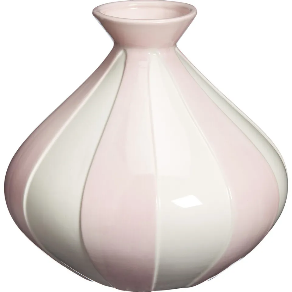 Kwantum Vazen & Potten|Vaas Streep Roze/Wit