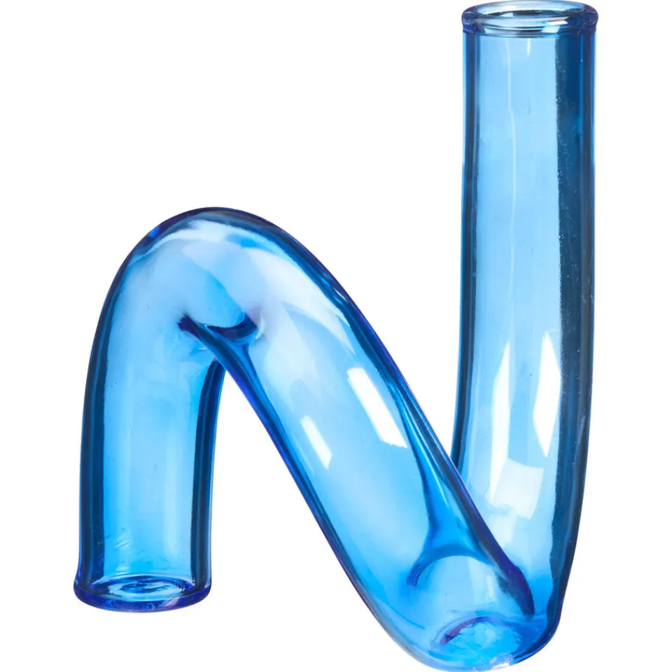 Kwantum Vazen & Potten|Vaas Tube Blauw 13x15x15 Cm