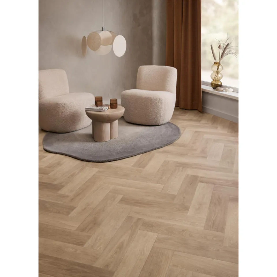 Kwantum Vinyl Vloeren|Vinyl Fisher Naturel Visgraat