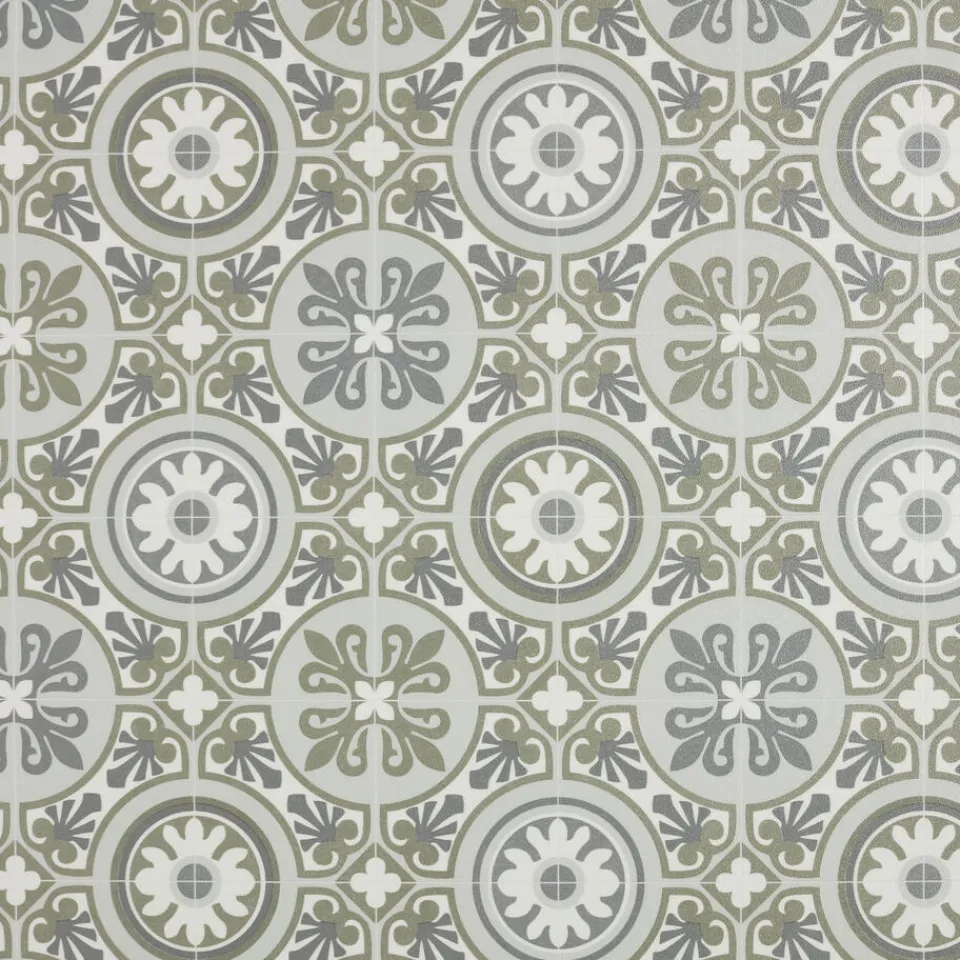 Kwantum Vinyl Vloeren|Vinyl Macon Groen Tegellook