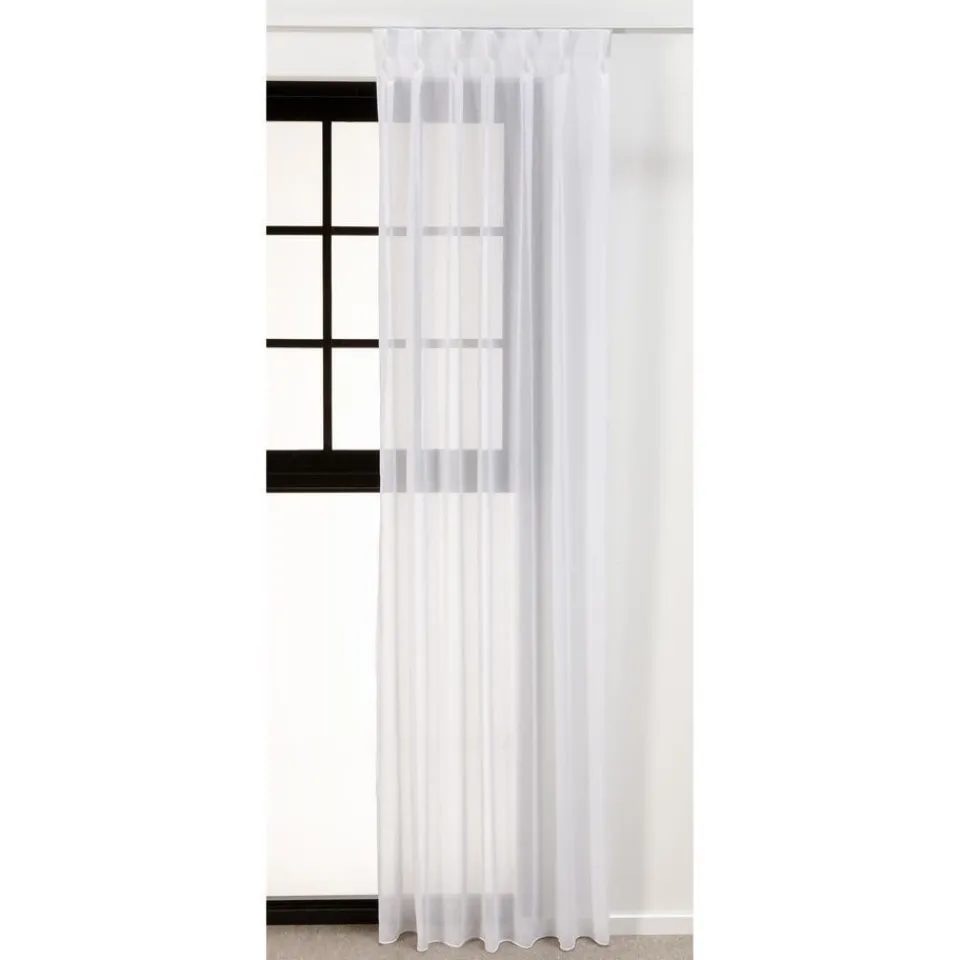 Kwantum Vouwgordijnen|Vitrages|Vitrage Laura Wit