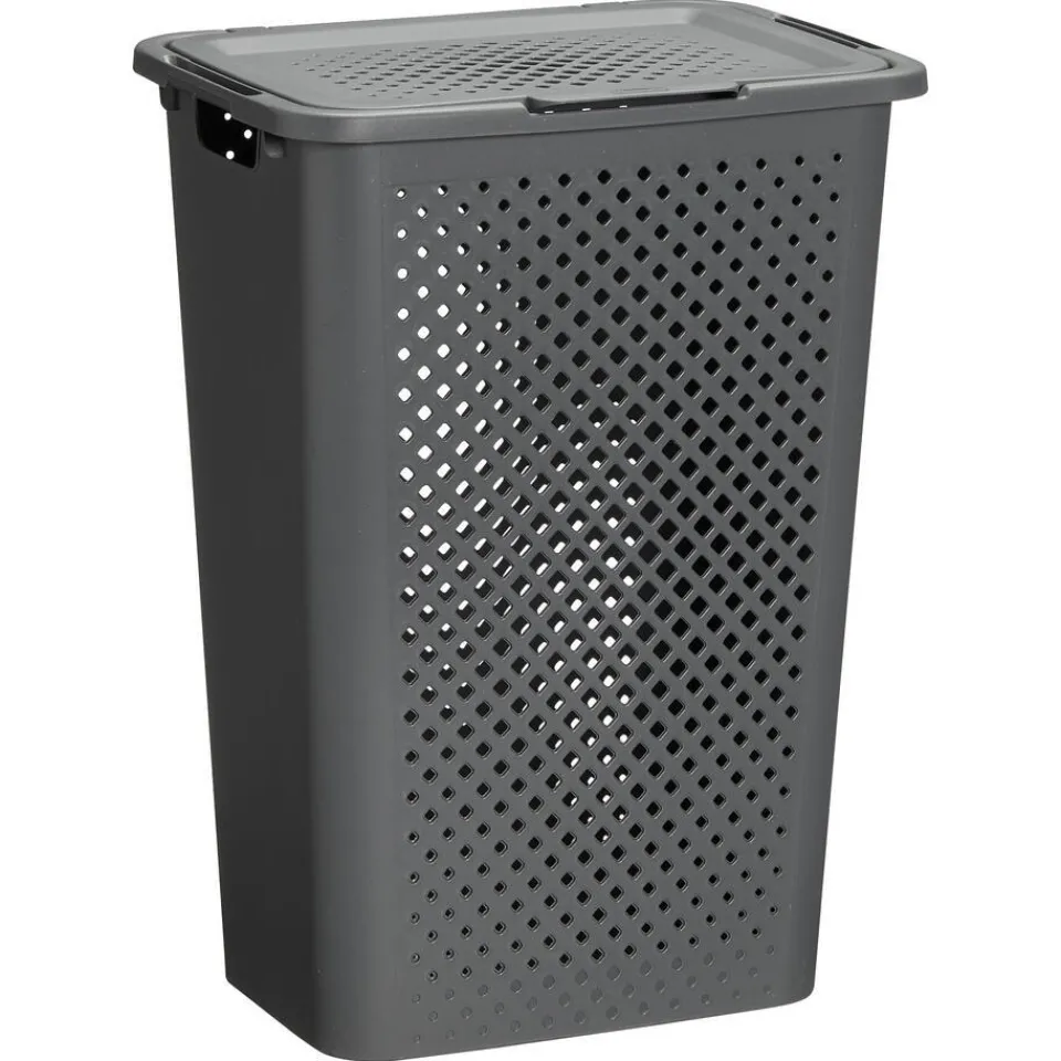 Kwantum Wasmanden|Wasmand Rattan Ruit Antraciet 50 L